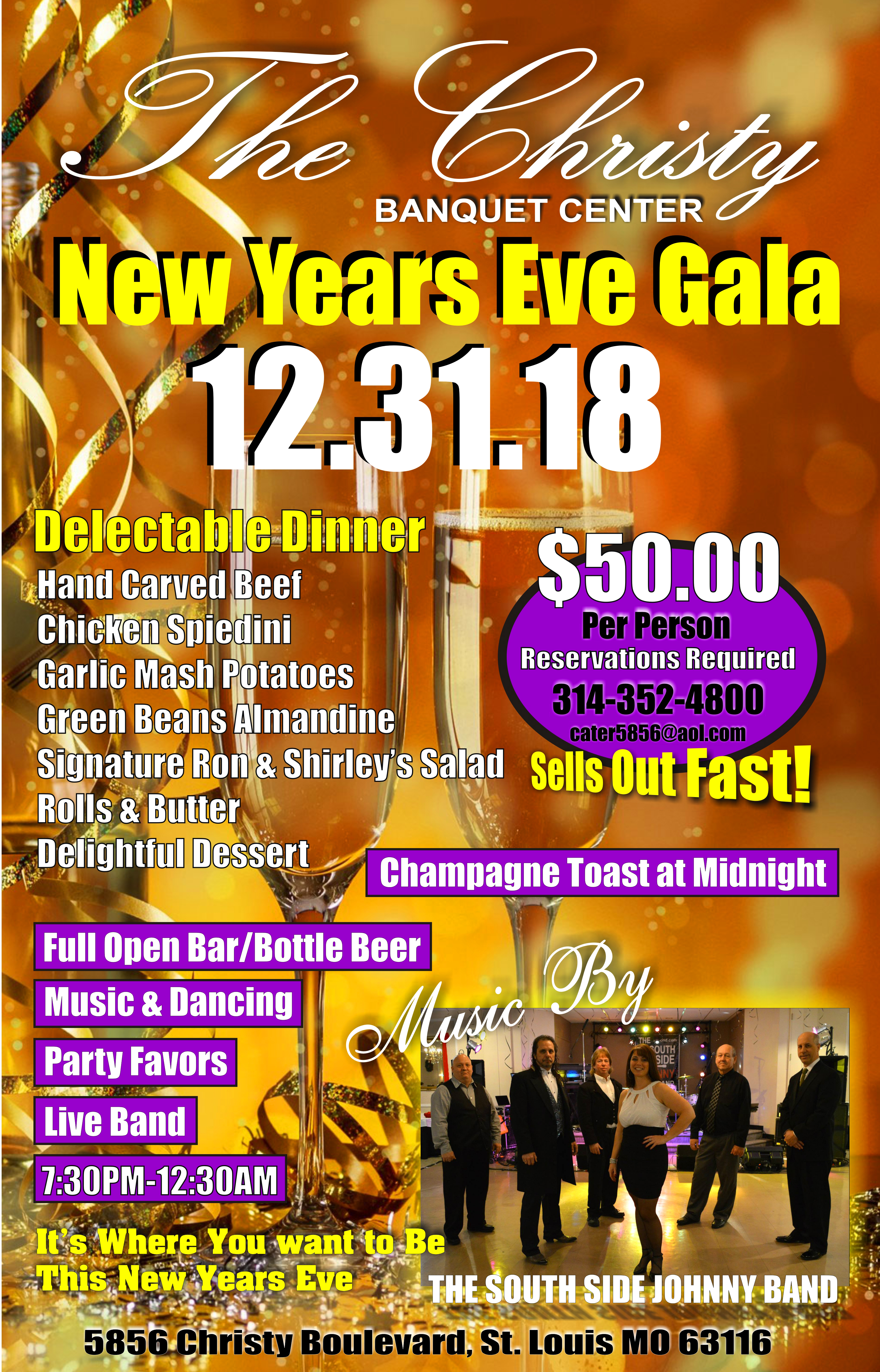 The Christy New Years Eve Gala flyer